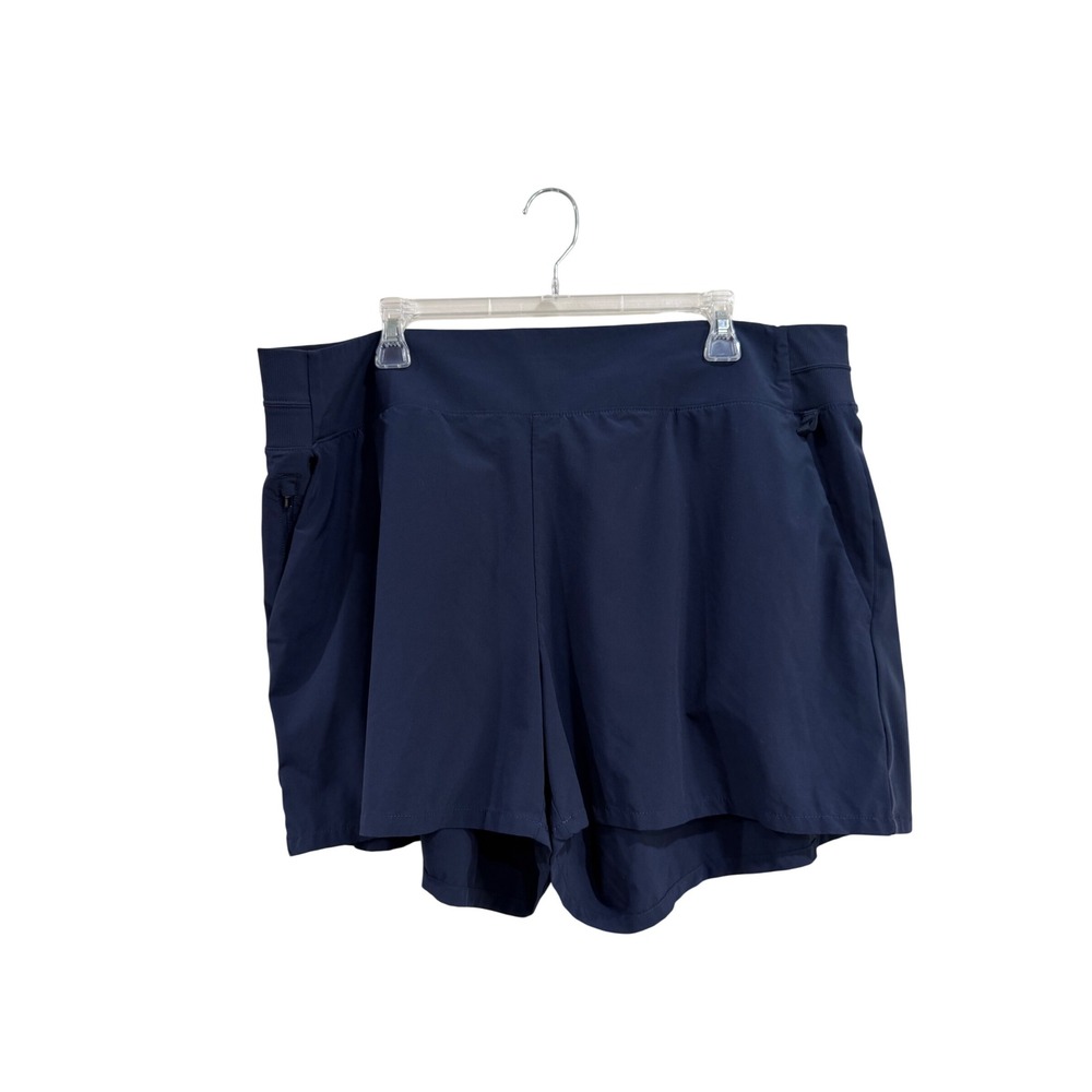 Athleta Brooklyn Shorts Navy Blue Size 20 Activewear Hiking Casual Ribbed Waist